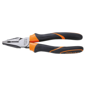 Heavy duty combination pliers, bi-material handles, industrial finish