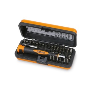 Bi-material microscrewdriver with 36 interchangeable 4-mm bits and magnetic extension