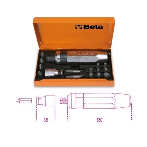 Impact screwdriver  with 14 insets and 1 socket holder
