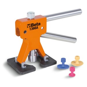 Dent puller with kit of 19 plastic glue tabs