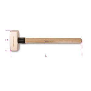 Sparkproof lump hammers, wooden shafts