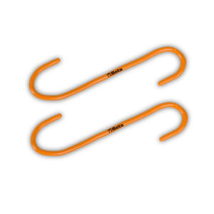 Mouldable hooks for supporting brake calipers while replacing pads, pair