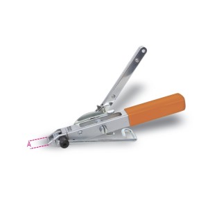 Tool for tightening and cutting  strap ties made of stainless steel
