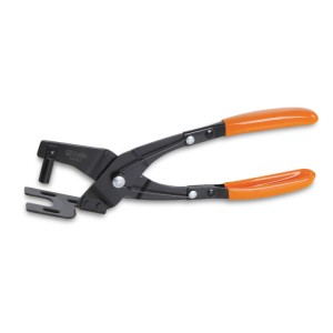 Pliers for removing rubber supports from exhaust pipes