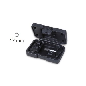 Set of special sockets  for plastic oil drain plugs