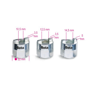 Set of 3 sockets  for shock absorber nuts