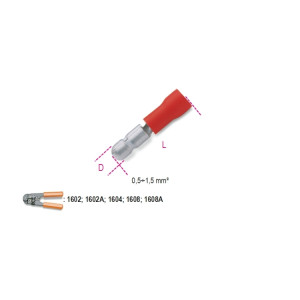 Pre-insulated male pin terminals