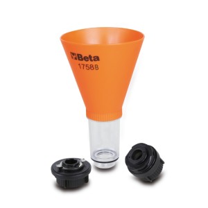 Non-return funnel with quick couplings