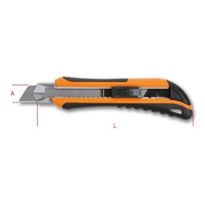 Utility knife, 18 mm, 6 spare blades