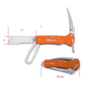 Knives for nautical maintenance, stainless steel blades, aluminium handles in case
