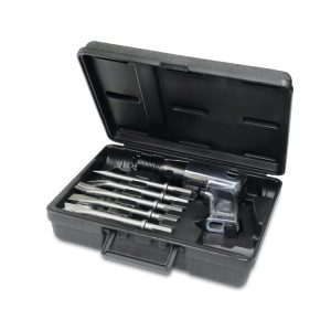 Air hammer with 5 chisels and accessories