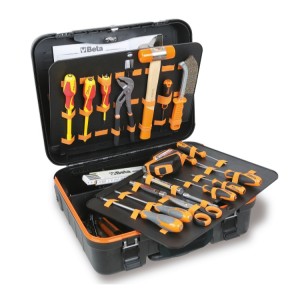 Tool trolley with assortments of tools  for electronic and electrotechnical maintenance