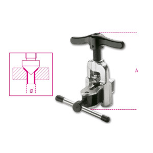 Adjustable tube flaring tool  for copper and light alloy pipes