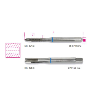 Machine taps for clearance holes,  coarse pitch threads, HSS