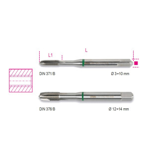 Machine taps for clearance holes,  coarse pitch threads HSS-CO 5%