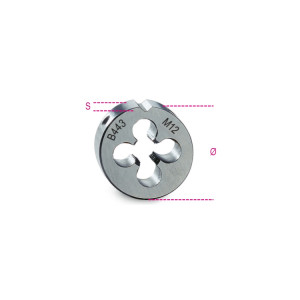 Round dies, fine pitch, metric thread HSS