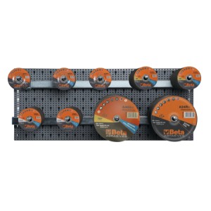 Assortment of 560 hard abrasive discs, with hooks without panel