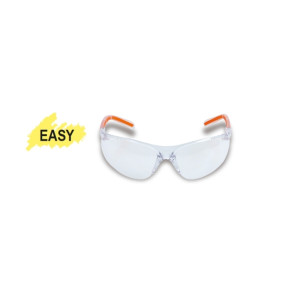 Safety glasses with clear polycarbonate lenses