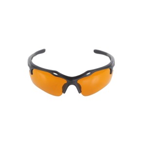 Safety glasses with orange polycarbonate lenses