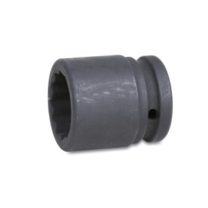 Bi-hex impact sockets, 3/4" female square drive, standard series, phosphated