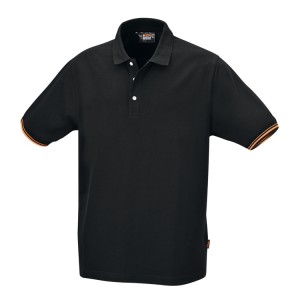 Three-button polo shirt, 100% cotton, 200 g/m2, black