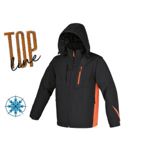 Softshell jacket with detachable hood and sleeves