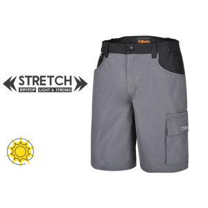 Stretch work Bermuda shorts, multipocket style, lightweight