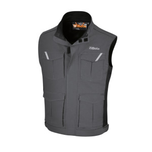 Sleeveless work jacket, 100% cotton, grey