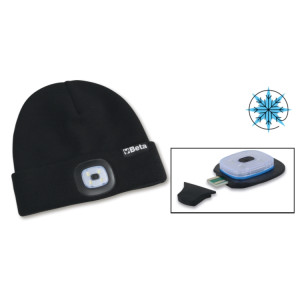 Winter cap with LED light, rechargeable