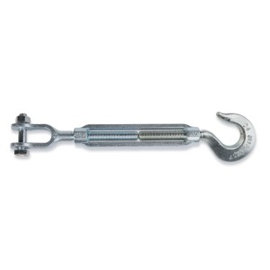 Hook and jaw turnbuckle, galvanized
