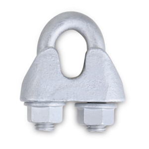 Wire rope clips, made of malleable cast iron, HOT DIP GALVANIZED body, GEOMET-GEOKOTE U-bolts and nuts