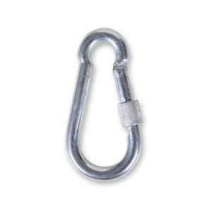 Carabine hooks with screw nut, galvanized