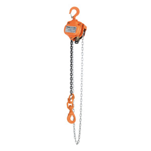 Hand chain block with self-locking hook