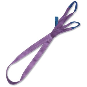 Lifting web slings, purple 1t two layers with reinforced eyes high-tenacity polyester (PES) belt