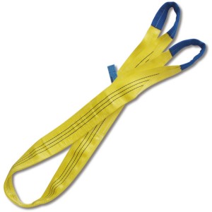 Lifting web slings, yellow 3t two layers with reinforced eyes high-tenacity polyester (PES) belt