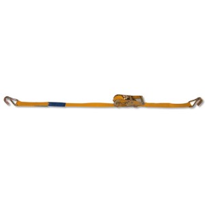 Ratchet tie down with single hook, LC 750kg high-tenacity polyester (PES) belt