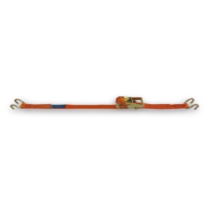 Ratchet tie down with double hook, LC 1000kg, high-tenacity polyester (PES) belt