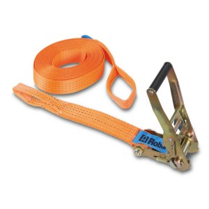 Ratchet tie downs with 2 eyes,  high-tenacity polyester (PES) belt LC 2000 kg