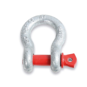 Bow shackles with screw collar pins, high-tensile alloy steel, hot-dipped galvanized body