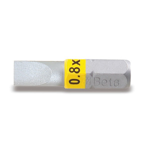 Bits for slotted head screws, coloured