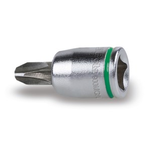 Socket drivers  for cross head Philips® screws, coloured, 1/4" female drive, chrome-plated - burnished inserts