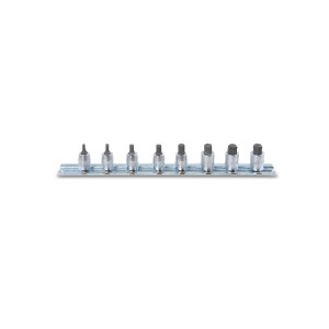Set of socket drivers  for hexagon screws, 1/4" female drive, chrome-plated
