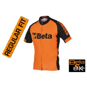 Short-sleeved jersey, breathable microfibre fabric,  long, covered zip, three rear pockets, including one with zip,  silicone elastic at jersey end
