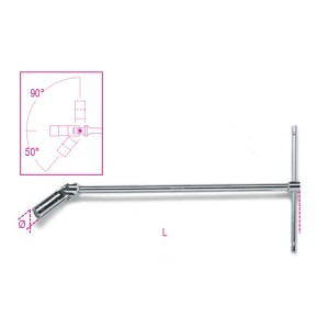 T-handle spark plug wrenches  with swivelling sockets, standard series