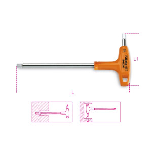 Offset hexagon key wrenches, with high torque handles, made of stainless steel