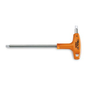 Offset hexagon key wrenches, with high-torque handles, made of stainless steel