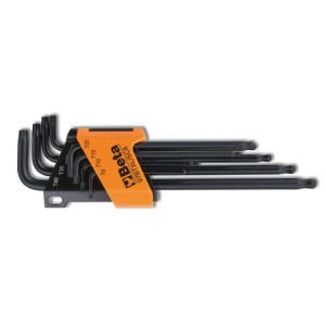 Set of 8 ball head offset key wrenches, long model, for Torx® head screws