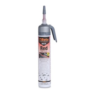 ​Red acetic-reticulation silicone sealant, resistant to high temperatures, with convenient pressure dispenser (pressure pack)