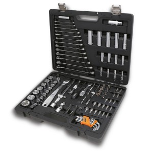 Tool case with assortment of 116 general maintenance tools, in plastic case