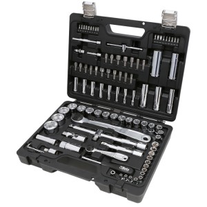 Assortment of 45 hexagon sockets, 35 bits, 4 offset hexagon key wrenches and 14 accessories, in plastic case